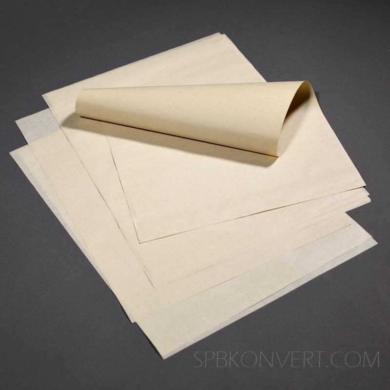 Упаковочная (оберточная) бумага "подпергамент" бежевый в листах 40*44 см ffood_12