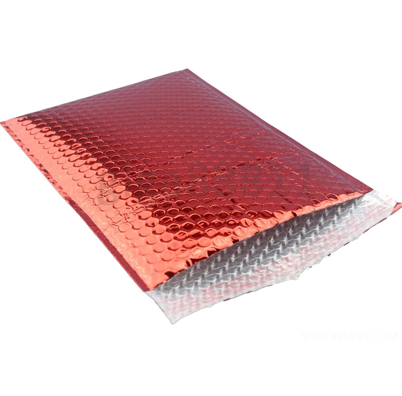 КРАСНЫЙ МЕТАЛЛИЗИРОВАННЫЙ ПАКЕТ С ПУЗЫРЧАТОЙ ПЛЕНКОЙ D/14, 180x250 мм D/14 metal-red - фото 32593