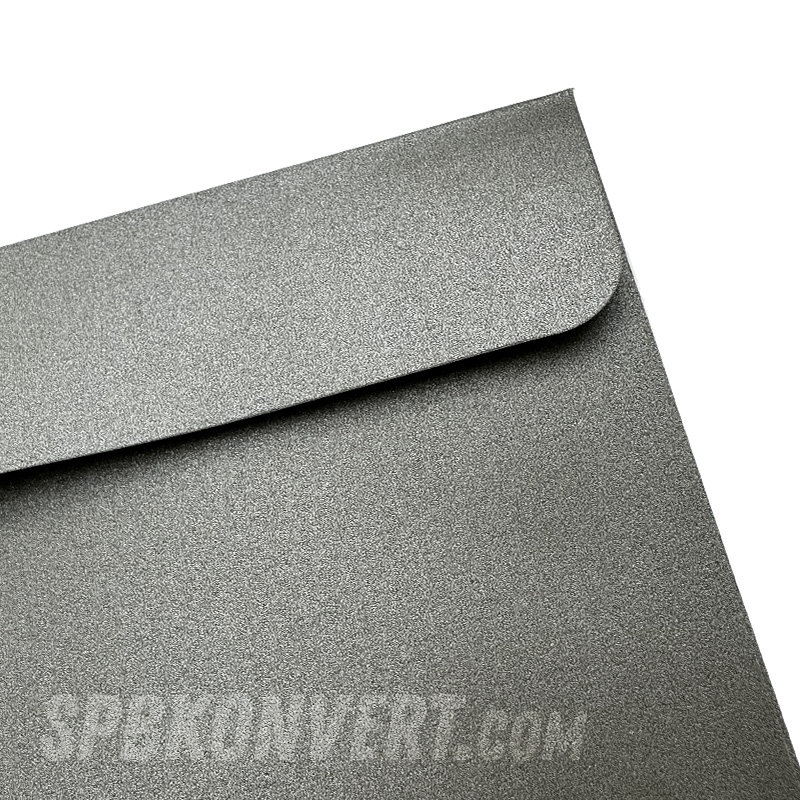GREY PEARL дизайнерский квадратный конверт 170х170 мм серый металлик | 100 г/м² M-170-grey - фото 36813