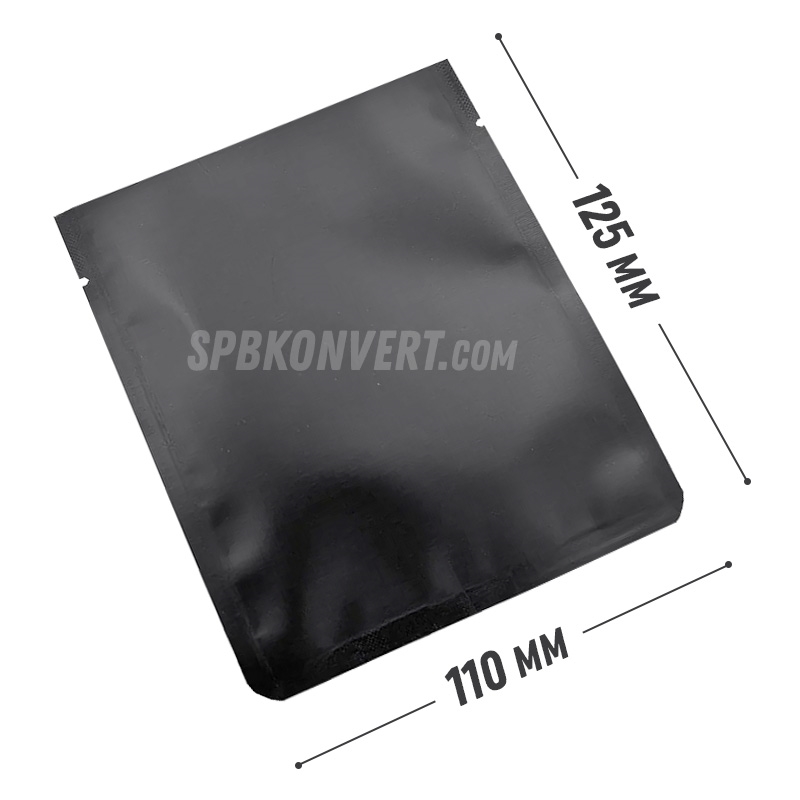 ЧЕРНЫЙ САШЕ ПАКЕТ 110х125 мм трехшовный | под запайку SPB110/125