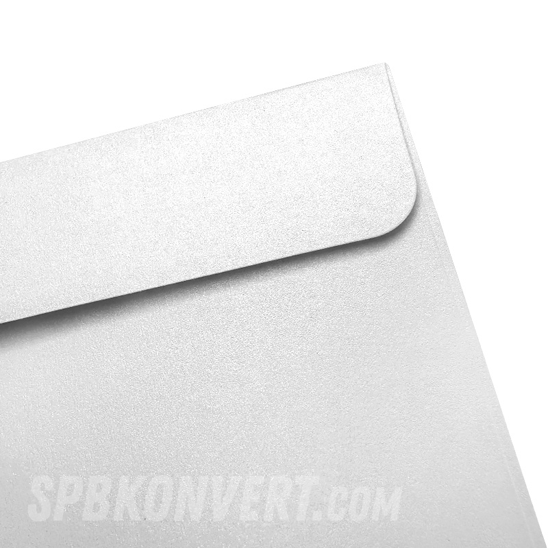 WHITE PEARL C6 114х162 мм дизайнерский конверт белый металлик | 100 г/м² M-C6-white