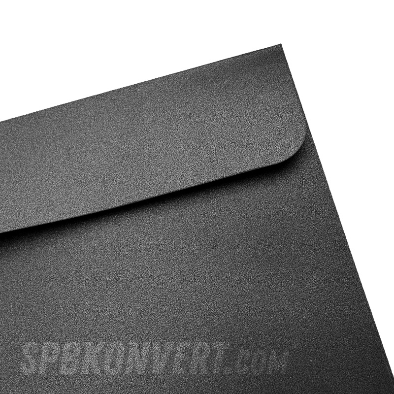 BLACK PEARL C5 162х229 мм дизайнерский конверт черный металлик | 100 г/м² M-C5-black