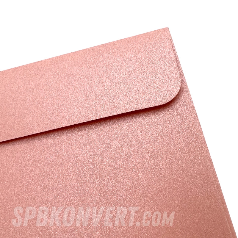 PINK PEARL 150х150 мм дизайнерский конверт розовый металлик | 100 г/м² M-150-pink