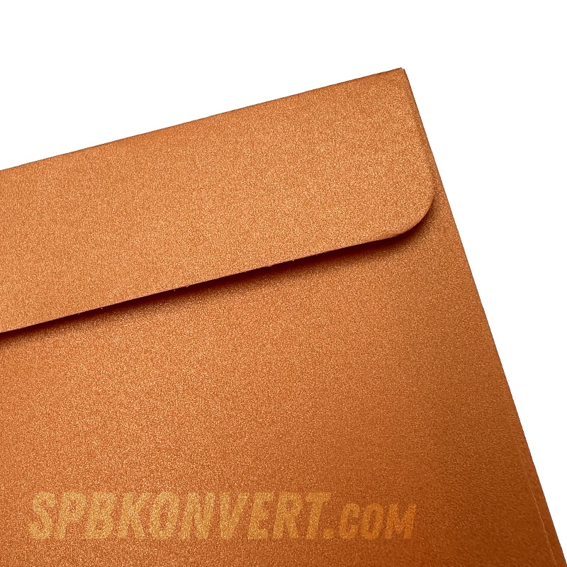 ORANGE PEARL дизайнерский квадратный конверт 150х150 мм оранжевый металлик | 100 г/м² M-150-orange