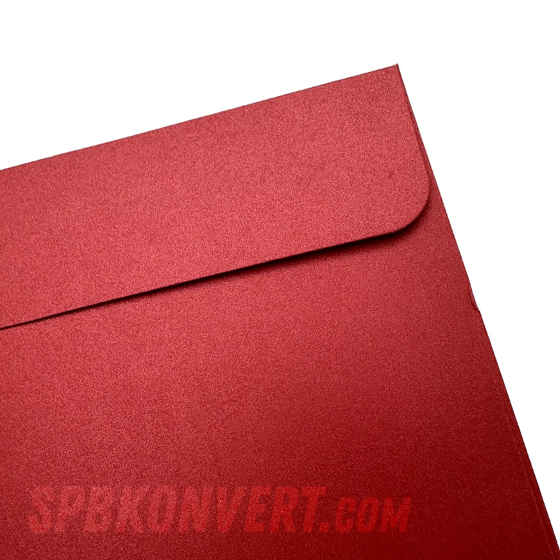 RED PEARL дизайнерский квадратный конверт 150х150 мм красный металлик | 100 г/м² M-150-red