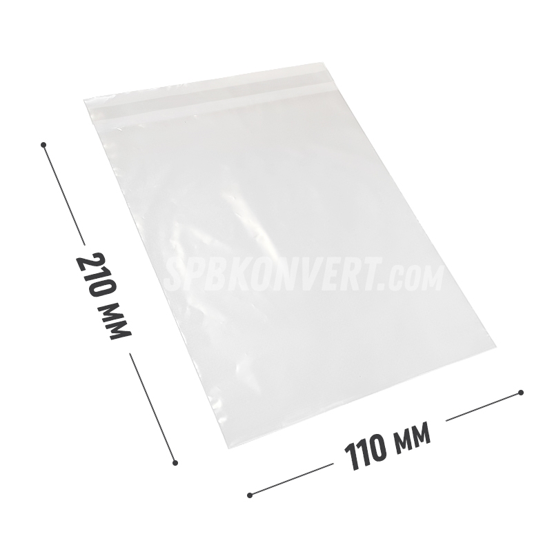 ПРОЗРАЧНЫЙ КУРЬЕРСКИЙ ПАКЕТ 110х210+40 мм DK30