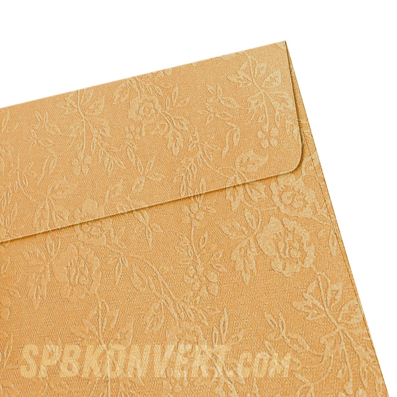 GOLD FLOWER C6 114х162 мм конверт золото металлик с цветами | 120 г/м² FLOW-C6-22