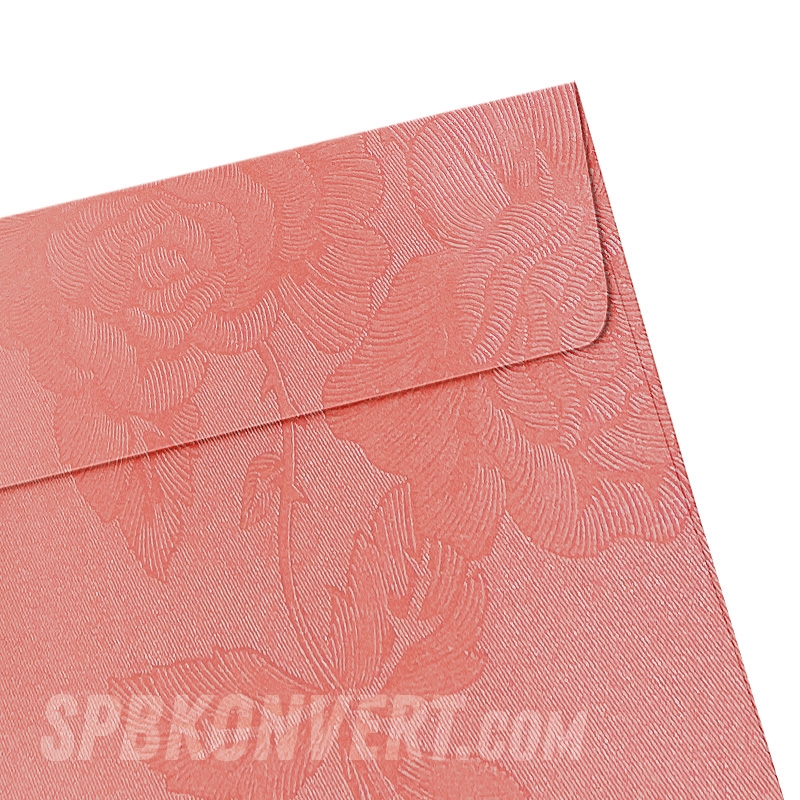PINK I FLOWER C6 114х162 мм конверт розовый металлик с цветами | 120 г/м² FLOW-C6-25