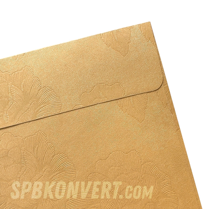 GOLD FLOWER C6 114х162 мм конверт золото металлик с цветами | 120 г/м² FLOW-C6-22