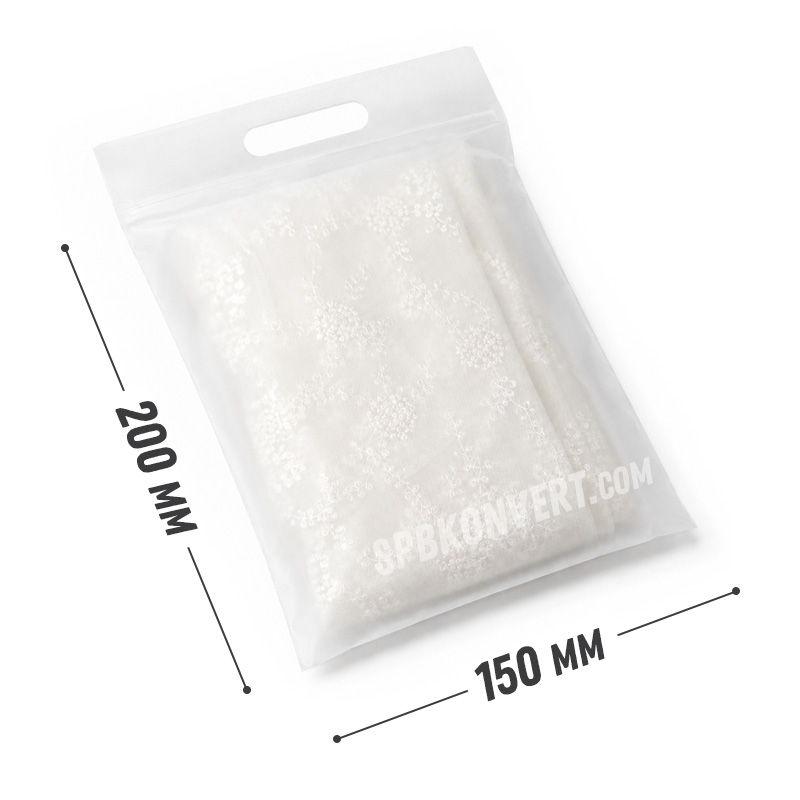 МАТОВЫЙ ZIP-LOCK ПАКЕТ 15х20 см С РУЧКОЙ | eva 70 мкм ZIP150/200/R
