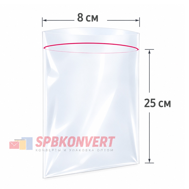 ПАКЕТ С ЗАМКОМ ZIP-LOCK 8х25 см | 100 мкм | сверхпрочный ZIP100.8x25