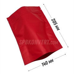 КРАСНЫЙ ПАКЕТ ДОЙ-ПАК 140*205+30 мм матовый zip-lock D3201