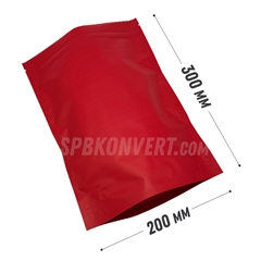 КРАСНЫЙ ПАКЕТ ДОЙ-ПАК 200*300+45 мм матовый zip-lock D3202