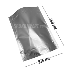 СЕРЕБРЯНЫЙ МАТОВЫЙ ПАКЕТ ДОЙ-ПАК 235х350+60 мм, zip-lock D2540