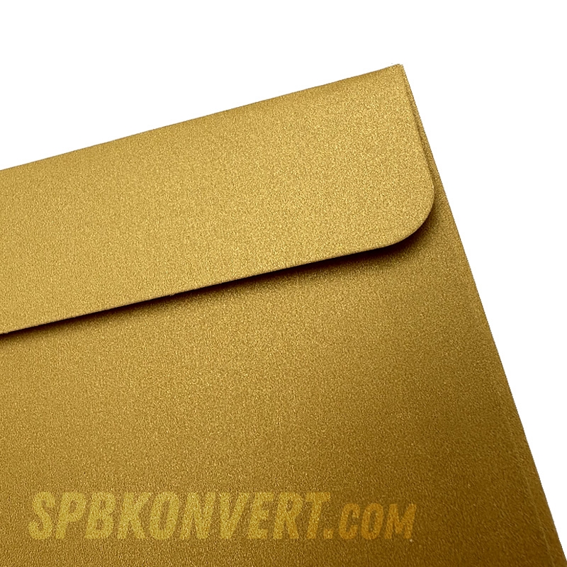 GOLDEN PEARL DL 110х220 мм дизайнерский конверт золотой металлик | 100 г/м² M-DL-normal-gold