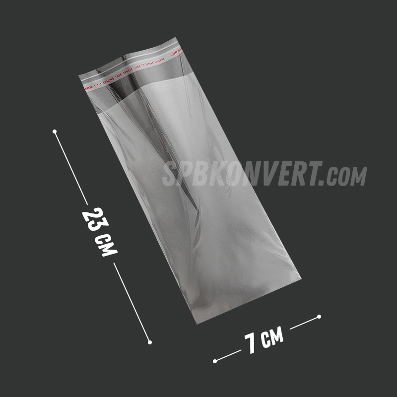 ПАКЕТ С КЛЕЕВЫМ КЛАПАНОМ 7х23 см | Бопп 25 мкм PP7/23