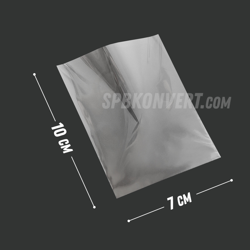 ПРОЗРАЧНЫЙ ПАКЕТ БОПП 7х10 см полипропиленовый без клапана PP70/100