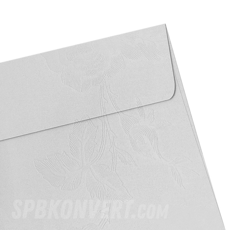 WHITE III FLOWER C6 114х162 мм конверт белый перламутр с цветами | 120 г/м² FLOW-C6-29