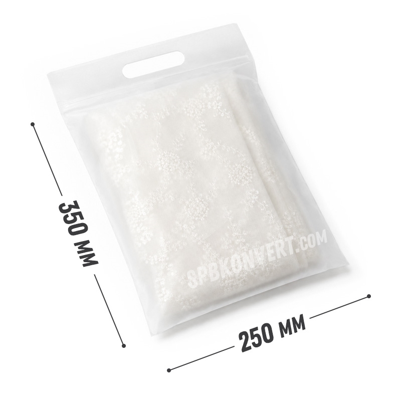 МАТОВЫЙ ZIP-LOCK ПАКЕТ 25х35 см С РУЧКОЙ | eva 70 мкм ZIP250/350/R