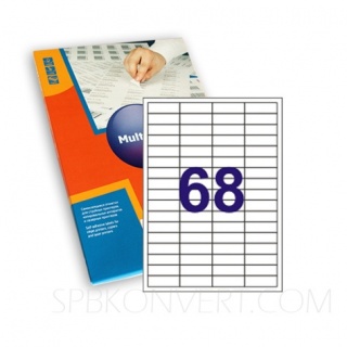 68 наклеек на листе А4. В упаковке 100 листов формата А4. Multilabel (Испания)