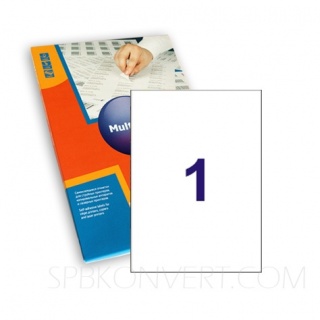 1 наклейка на листе А4. В упаковке 100 листов A4. Multilabel (Испания)